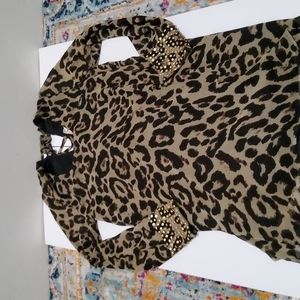 A'GACI leopord print tunic dress